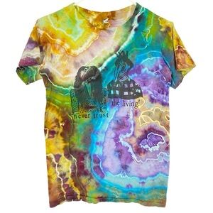 Local Boogeyman Never Trust The Living Tee Tshirt Womens XS Small Geode Tie Dye
